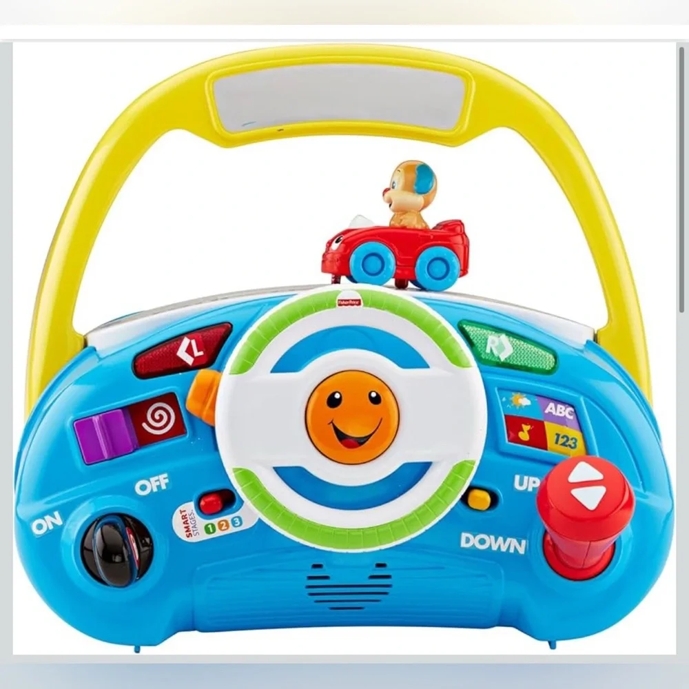 Fisher-Price Colorful Steering Wheel Toy - Blue, Yellow, Red